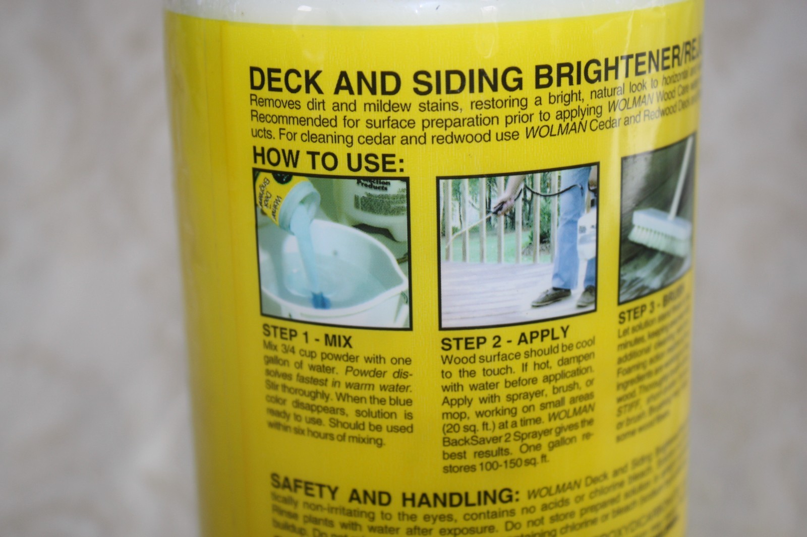 NOS Wolman DECK SIDING BRIGHTENER Rejuvenator CONCENTRATE Makes 5 Gallons SEALED