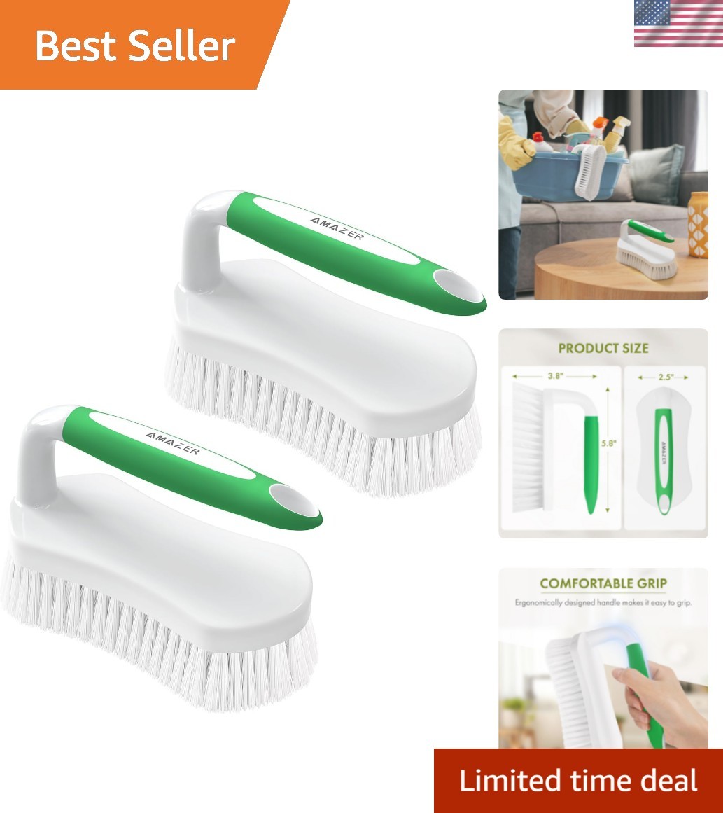 Scrub Brush Cleaning Brush Floor Shower Sink Carpet Heavy Duty 2 Pack