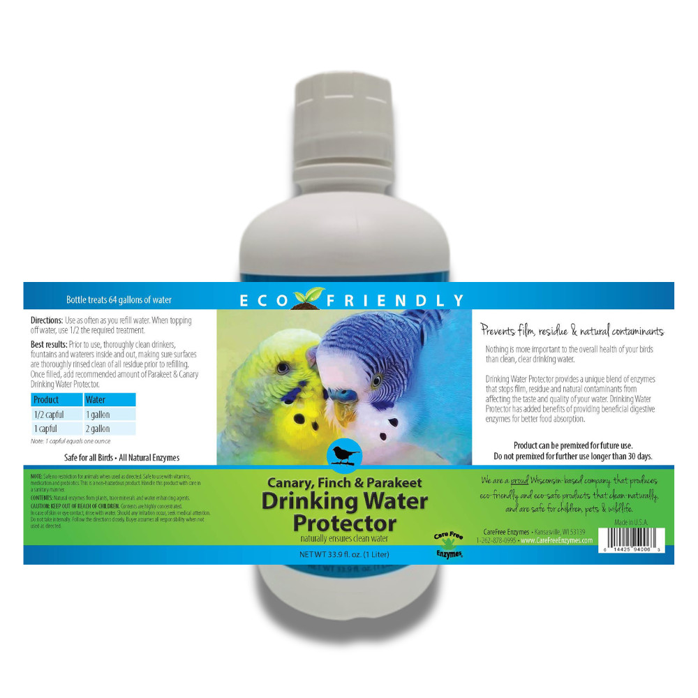 Pet Bird Drinking Water Protector | Keeps Water Fresh & Slime-Free | 16 oz & 33.