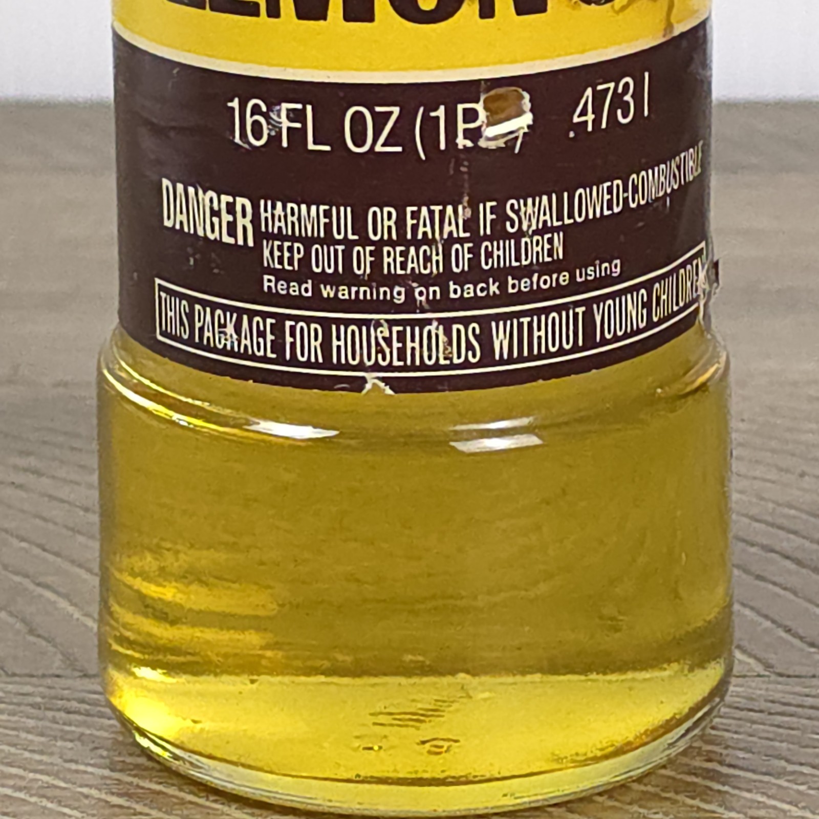 Vintage Old English Lemon Oil Furniture Polish Glass Bottle Collectible