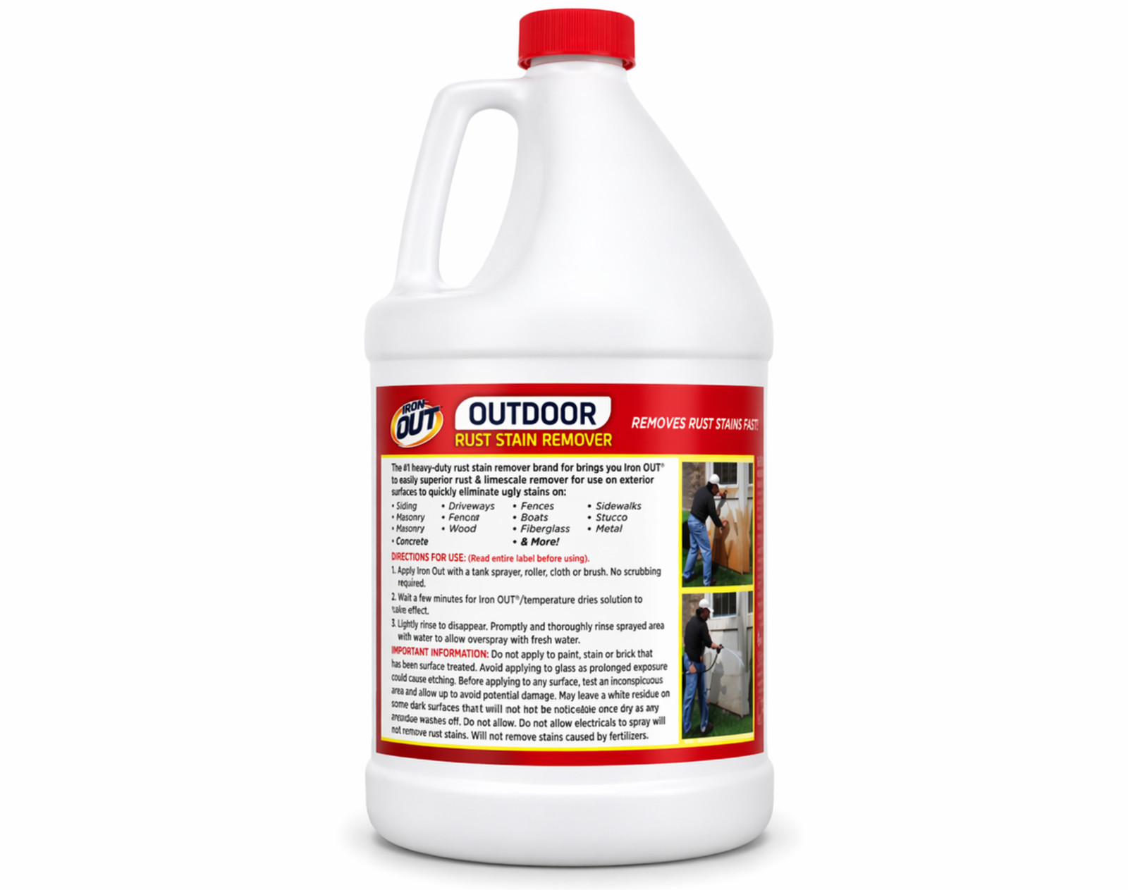 Iron Out Outdoor Liquid Rust Stain Remover 128 oz Stain Cleaner 6 Pack