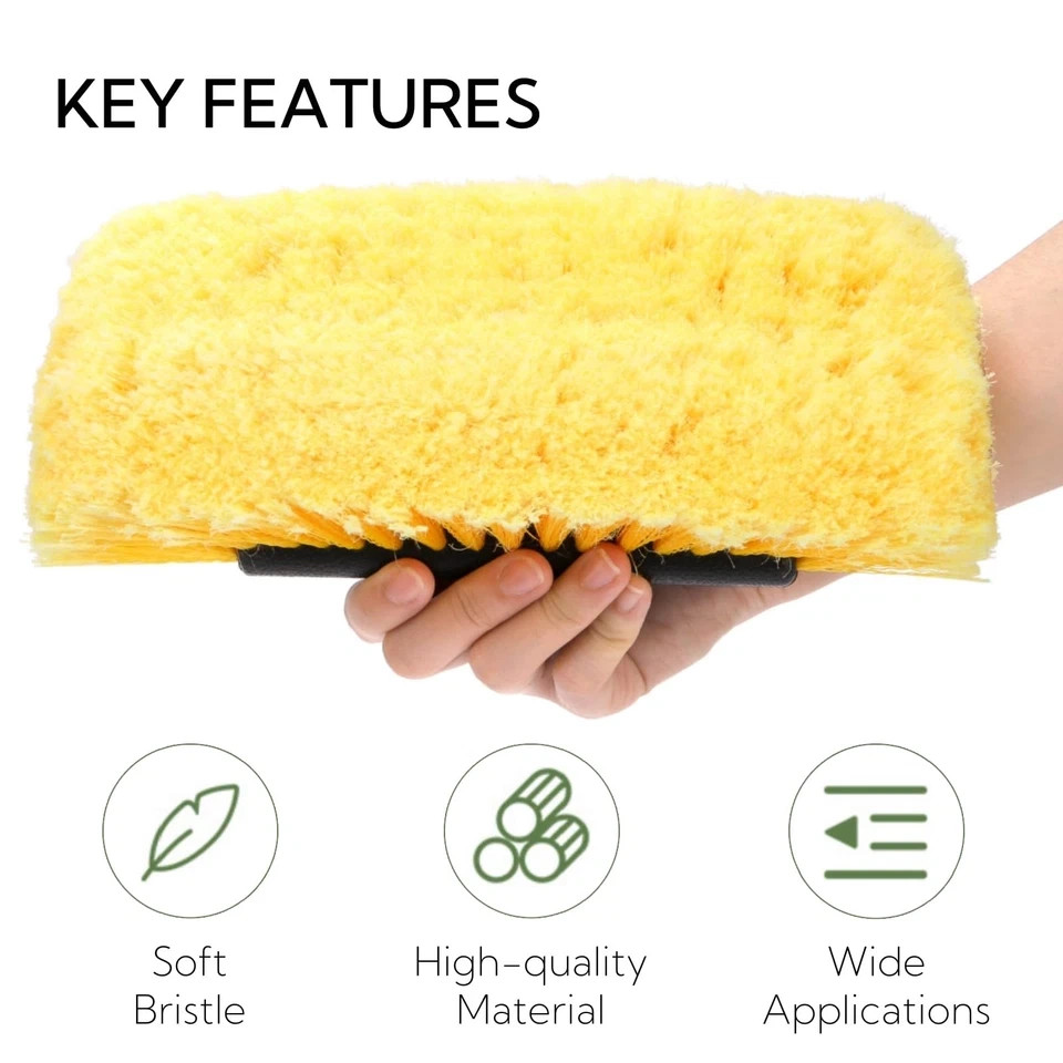 2 Pack Car Wash Brush Head, 10” Car Wash Scrubber with Soft Bristle, Car Cle…