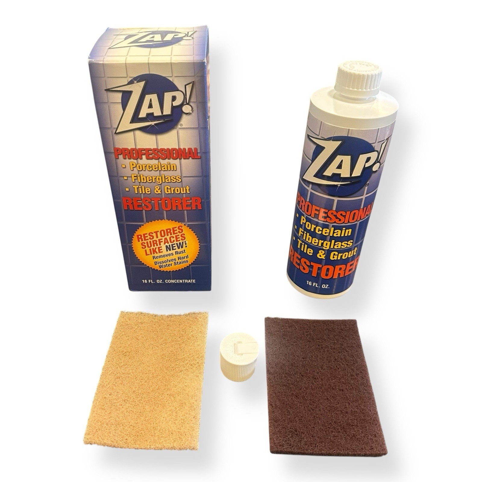 ZAP! ‎Professional Cleaner Porcelain Fiberglass Tile Restorer 16 oz. Concentrate