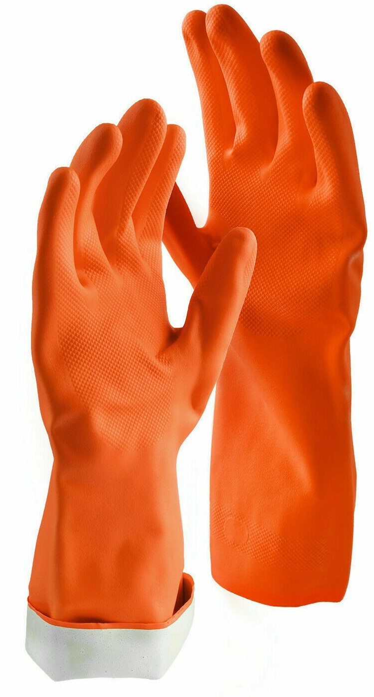 Libman SMALL Orange Premium Reusable Latex Gloves “Rubber” Gloves Model # 1323