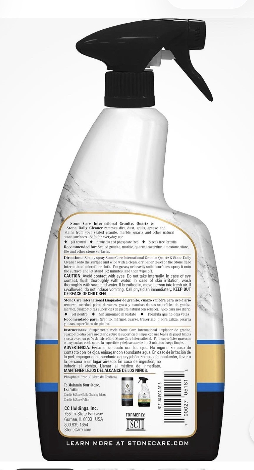 Stone Care International Granite Cleaner – 32 Fluid Ounces Granite & Stone Tile