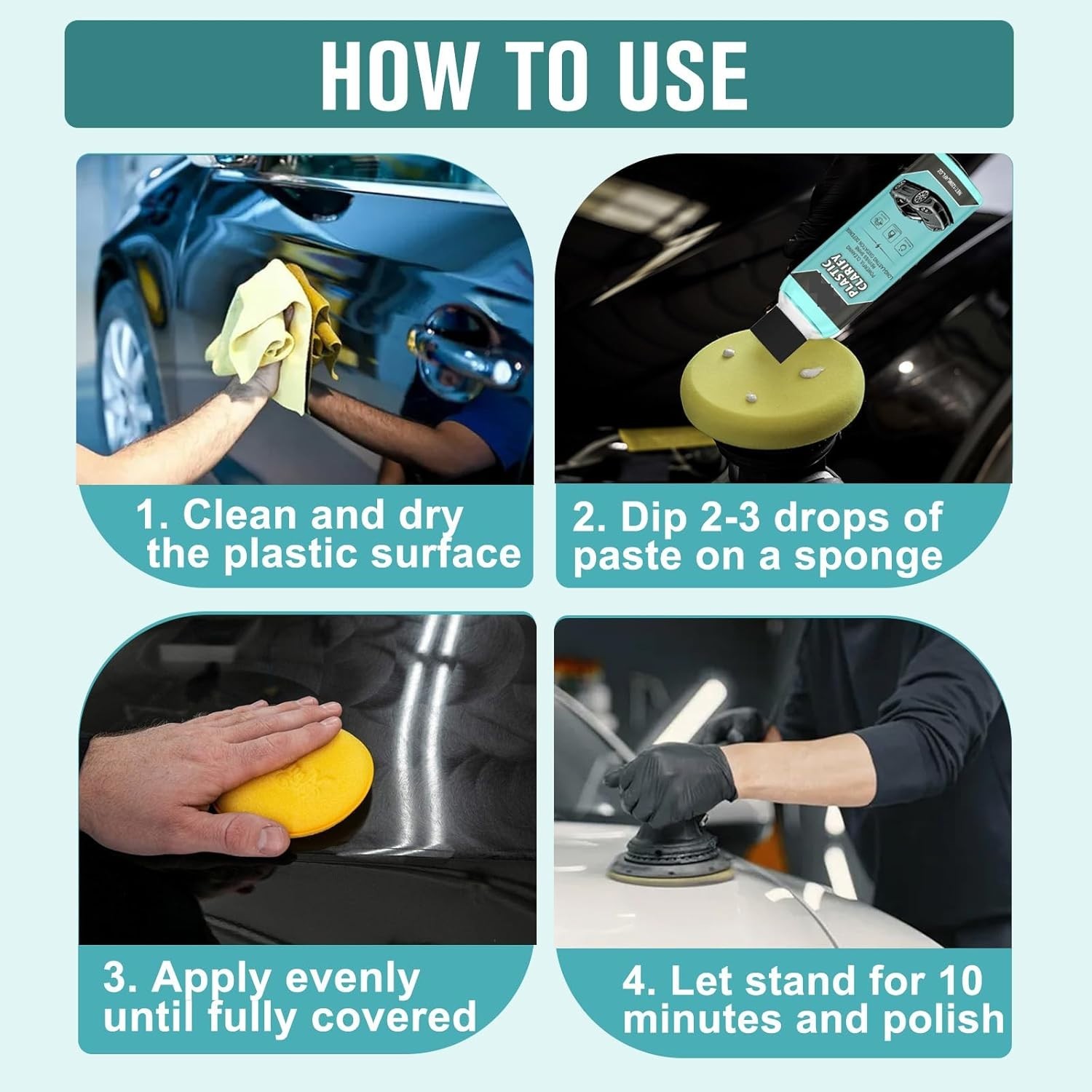 2PCS Plastic Clarify For Cars, Plastic Clarify, Waterless Spray Wax, All-In-One