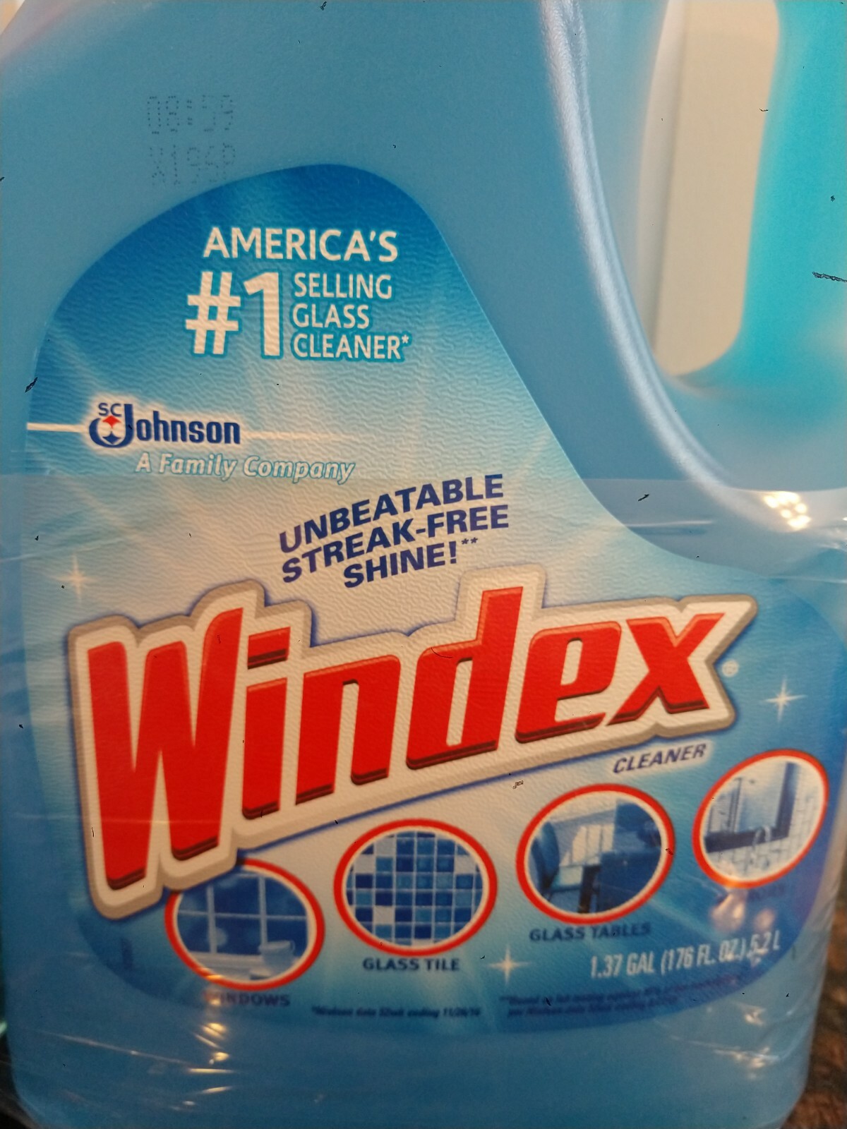 2 items: WINDEX Glass Cleaner 1.39 Gallons (5.2 L) + 32 oz cleaner With Sprink.