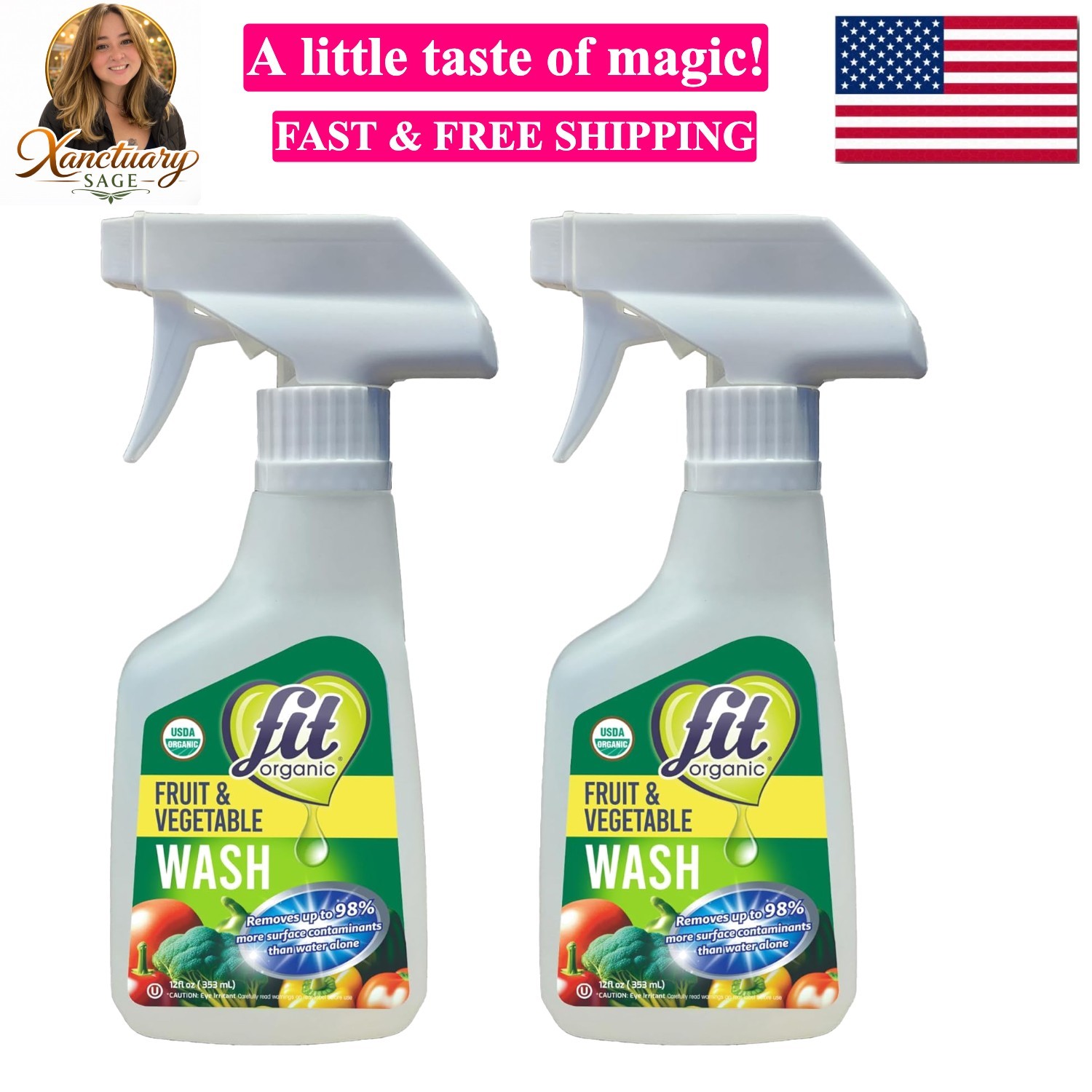 Fruit and Vegetable Wash Spray – USDA Certified Organic & Kosher Produce Clea…