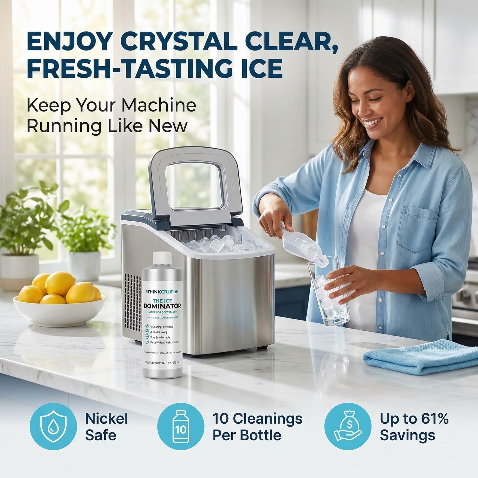 Ice Machine Cleaner & Descaler – THE ICE DOMINATOR – 10 Cleanings – with Scot…