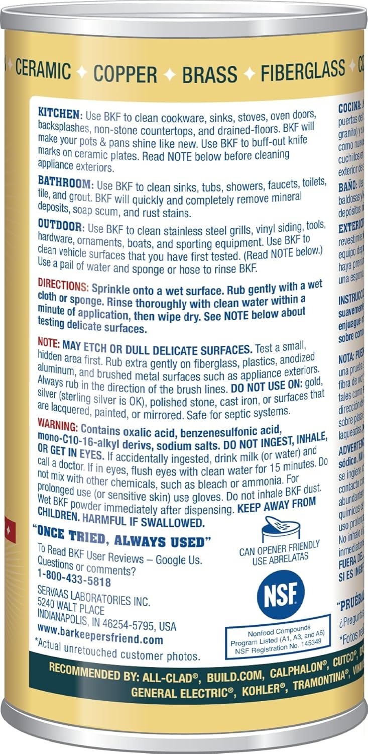Bar Keepers Friend Powdered Cleanser 12 oz Multi Surface Cleaner