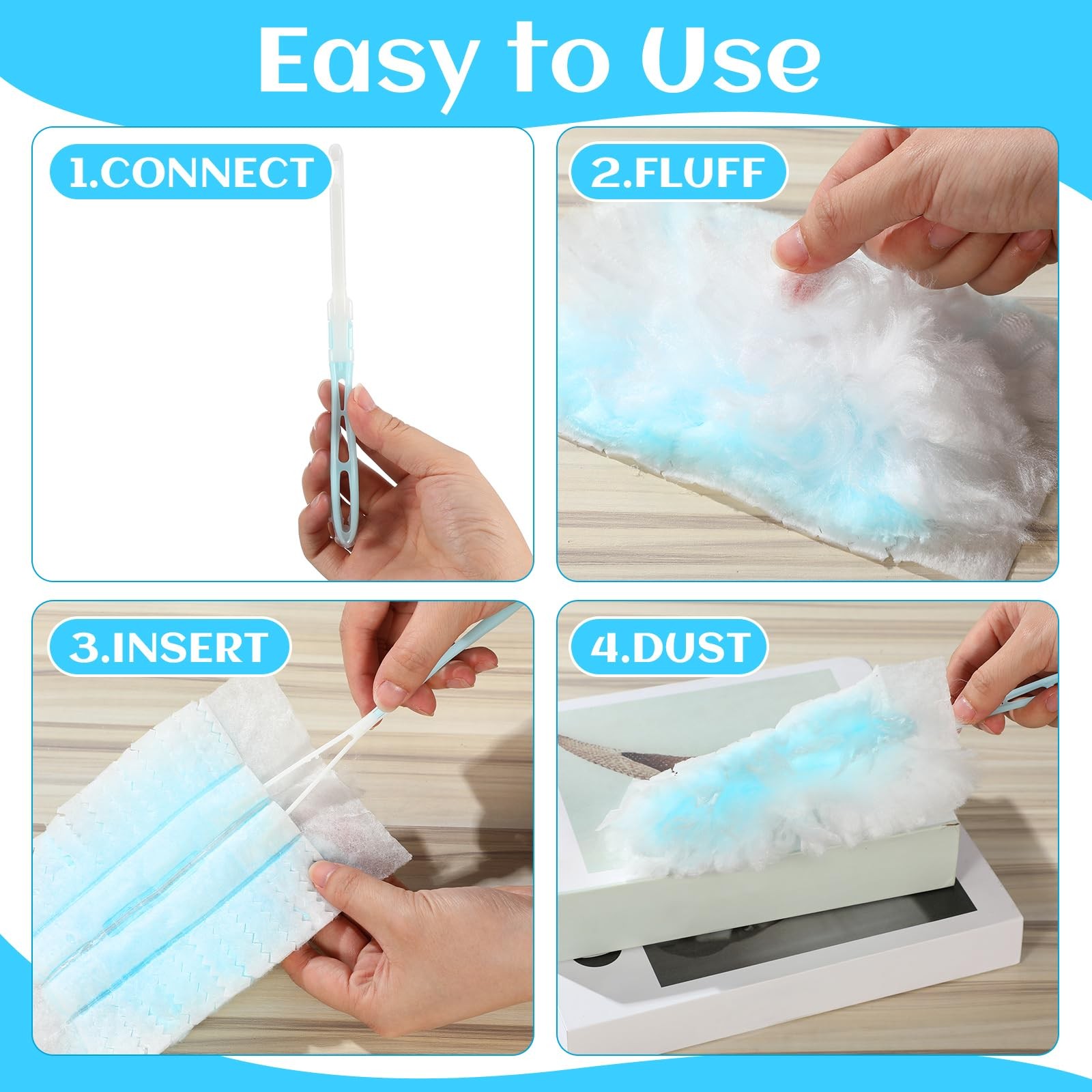 200 Pcs Disposable Dusters Refills Bulk Heavy Duty 180° Multi Surface Replace…