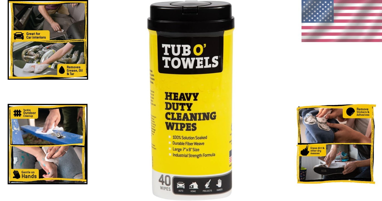 Heavy-Duty Multi-Surface Cleaning Wipes, 40 Count – Effortless Stain Removal