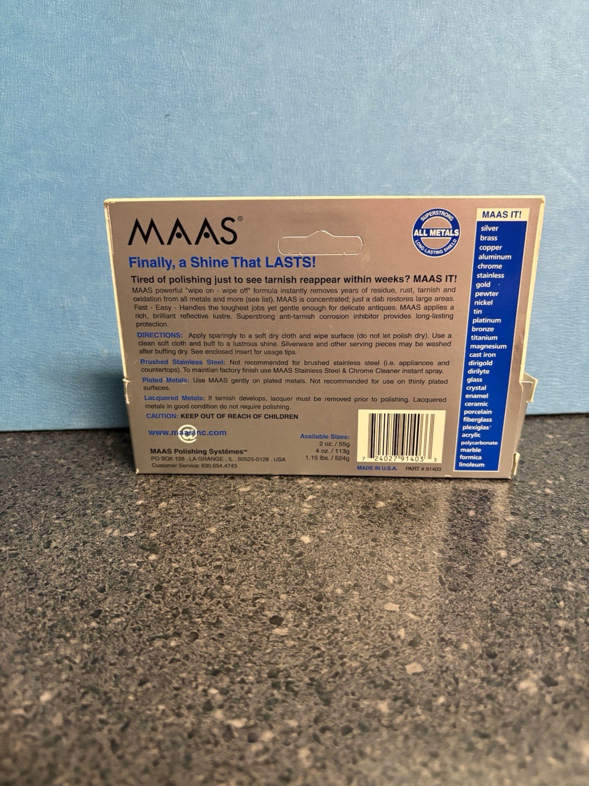 MAAS Concentrated A Fine Polishing Creme for All Metals 2 oz Tube Mostly Full
