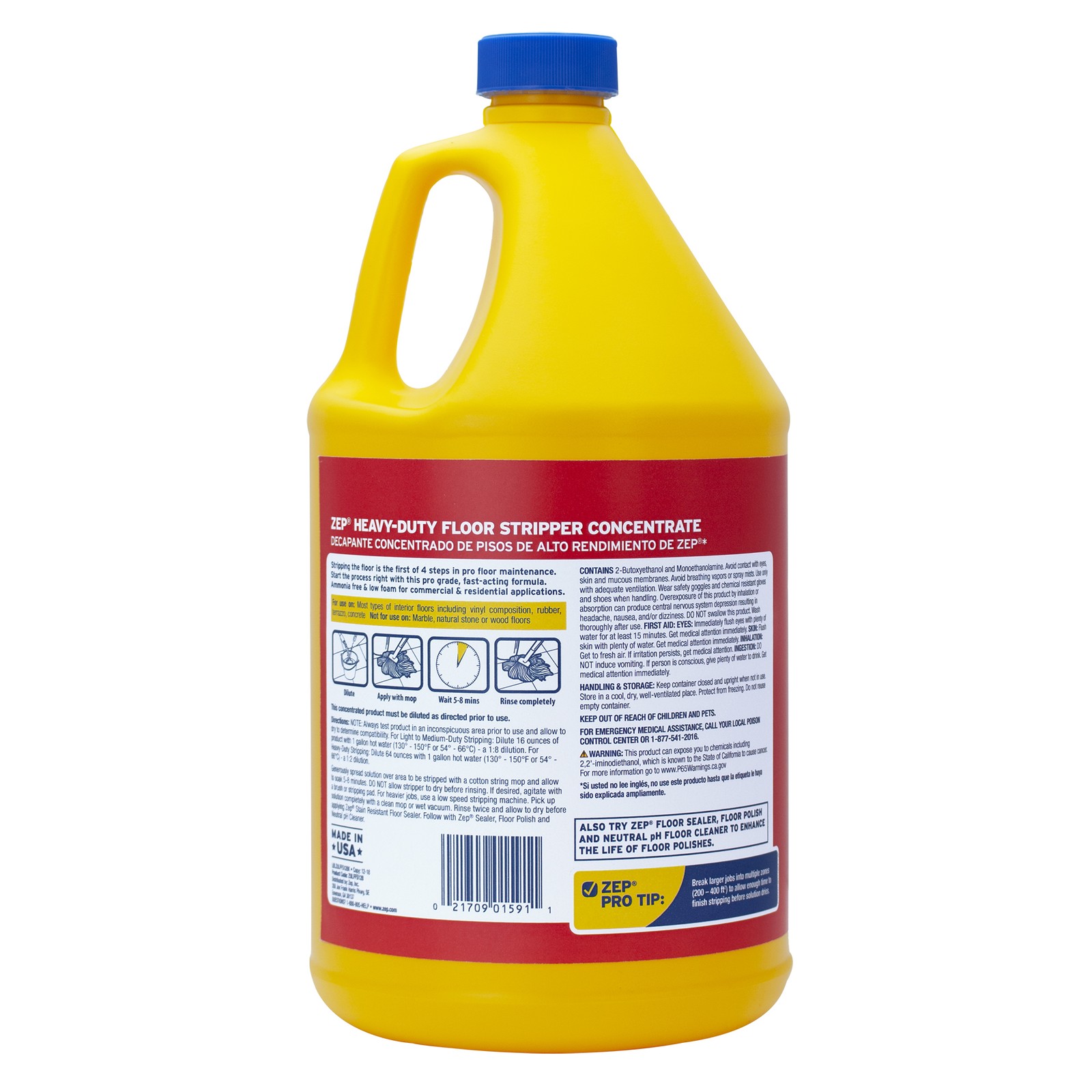 Zep Heavy-Duty Floor Stripper Ammonia Free Concentrate – 1 Gallon (Case of 4)