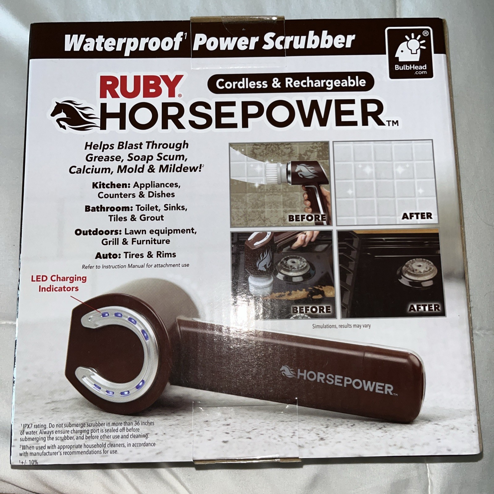 NEW Ruby Horsepower Cordless & Rechargeable Waterproof Power Scrubber