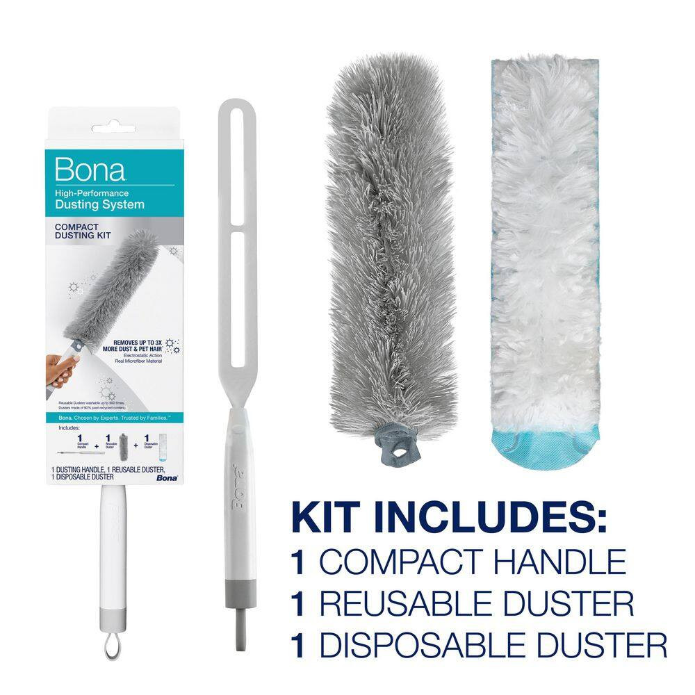 High-Performance Compact Dusting Kit, with 17 in Handle, Reusable and Disposable