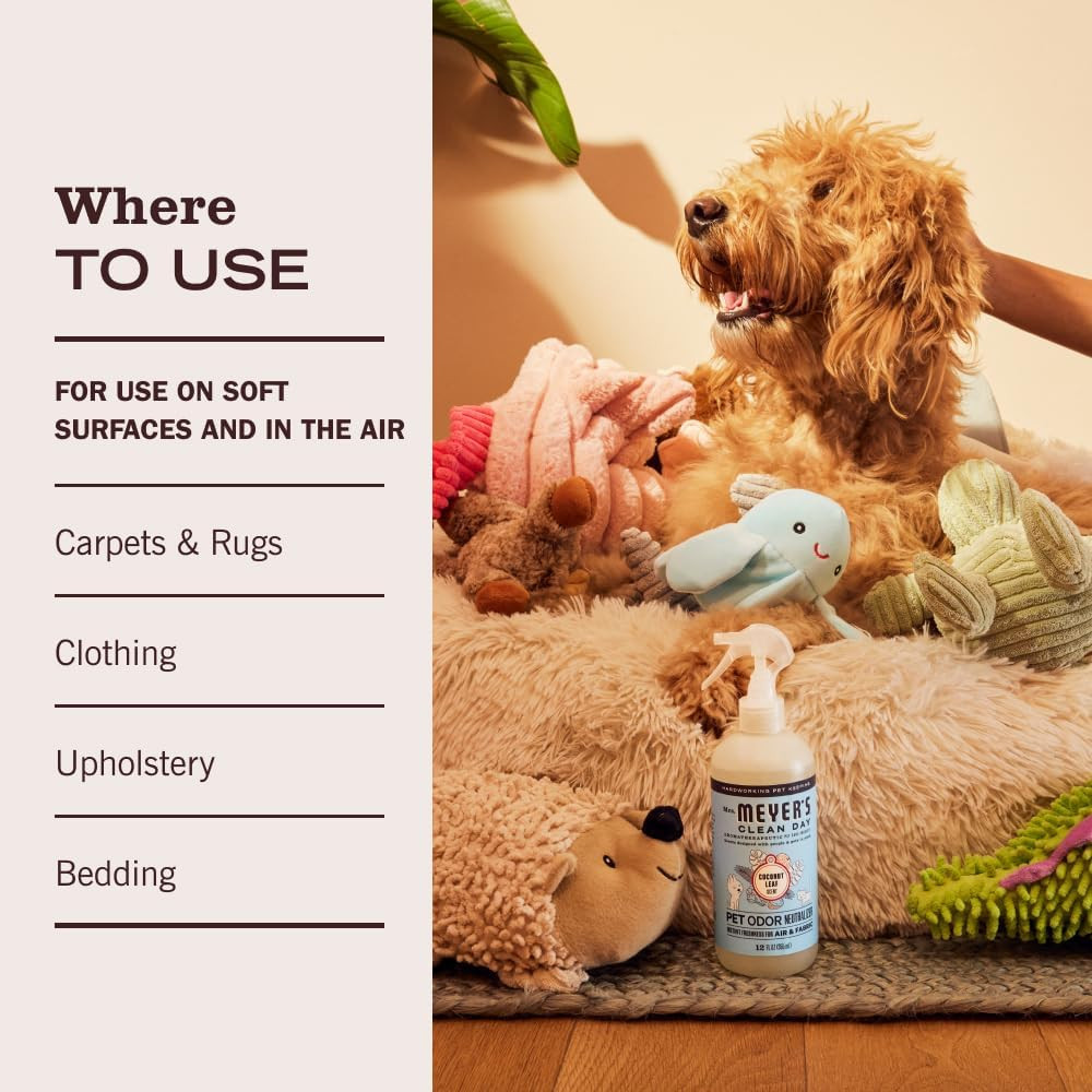 MRS. MEYER’S CLEAN DAY Pet Odor Neutralizer, Coconut Leaf Scent, 12Oz