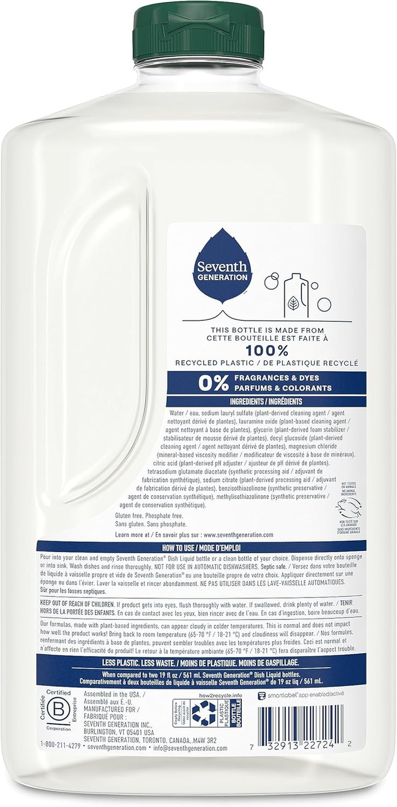 Seventh Generation Dish Soap Refill Lavender Floral Mint 50 oz 3-Pack New