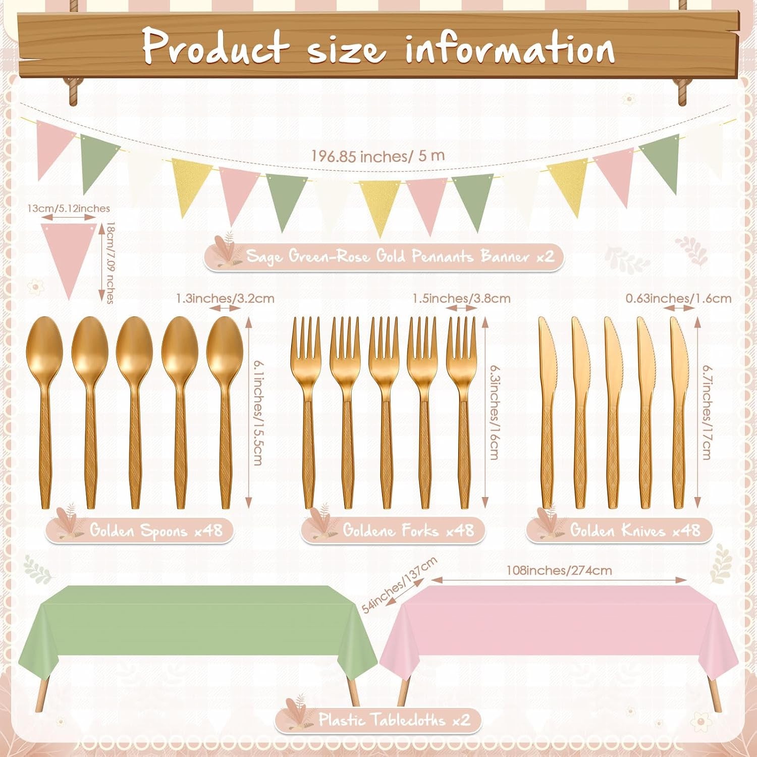 Mimorou 342 Pcs Sage Green and Pink Party Supplies Green and Pink Tableware Pa