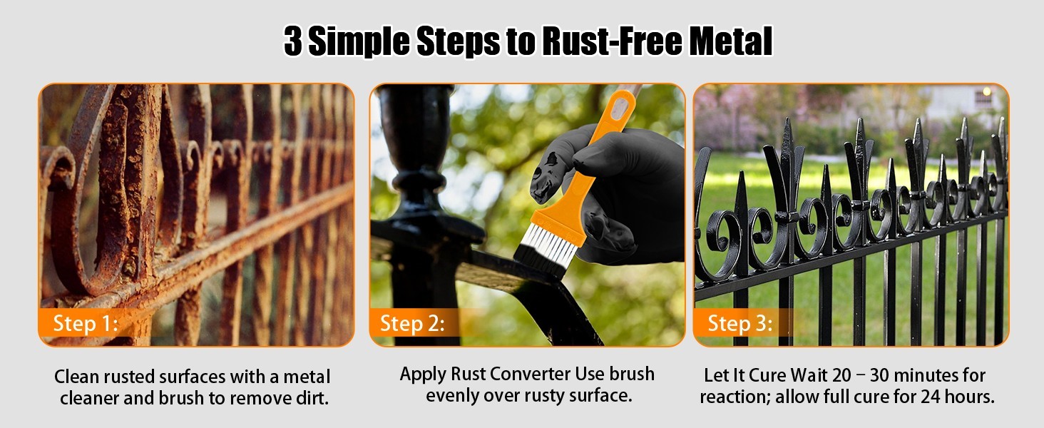 35 oz 2-in-1 Rust Converter & Metal Primer – Stops Rust, Paint Over Rusted Metal