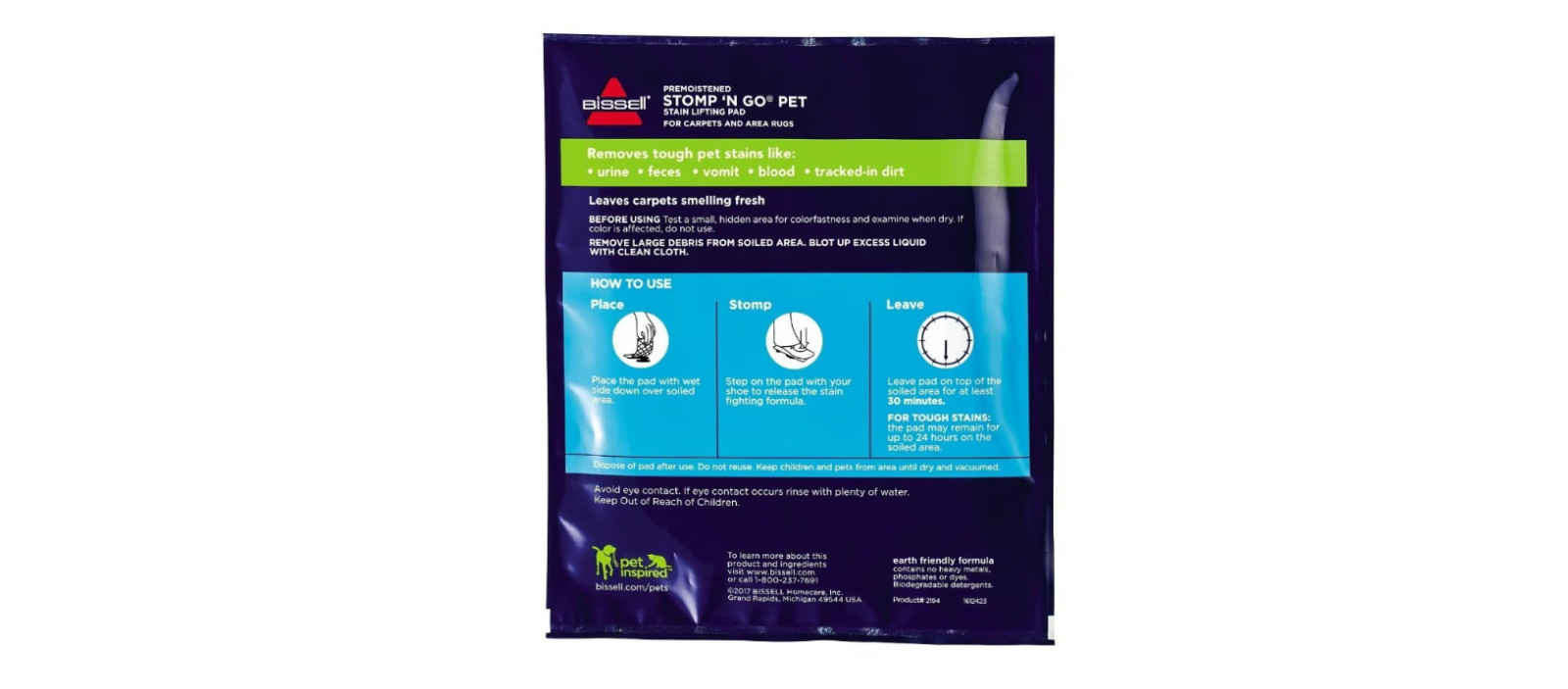 Bissell Stomp N Go Pet Lifting Pads + Oxy Stain Rug Carpet Cleaning 20 Pack Case