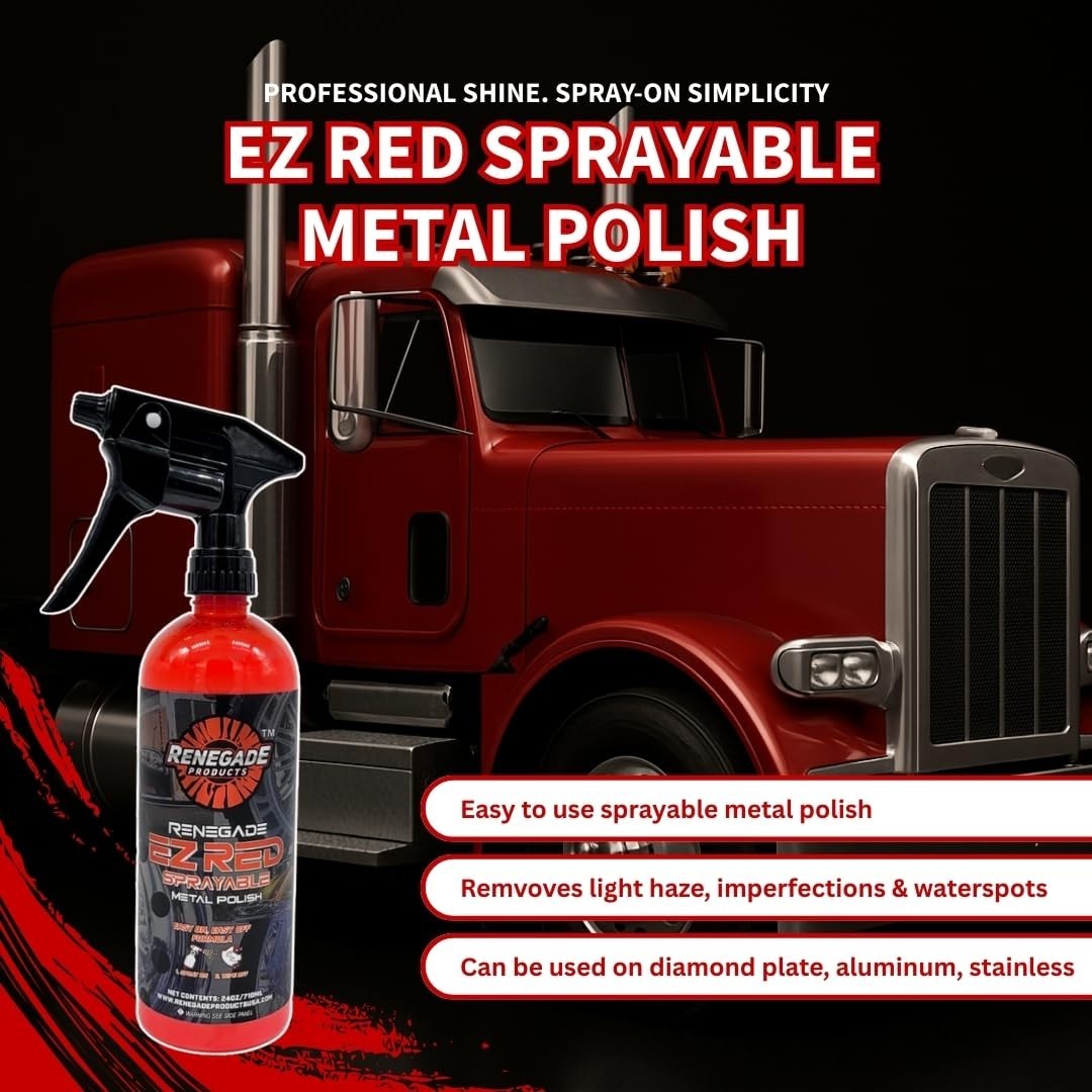 EZ Red Sprayable Metal Polish & Cleaner for Chrome, Aluminum, Stainless Steel –