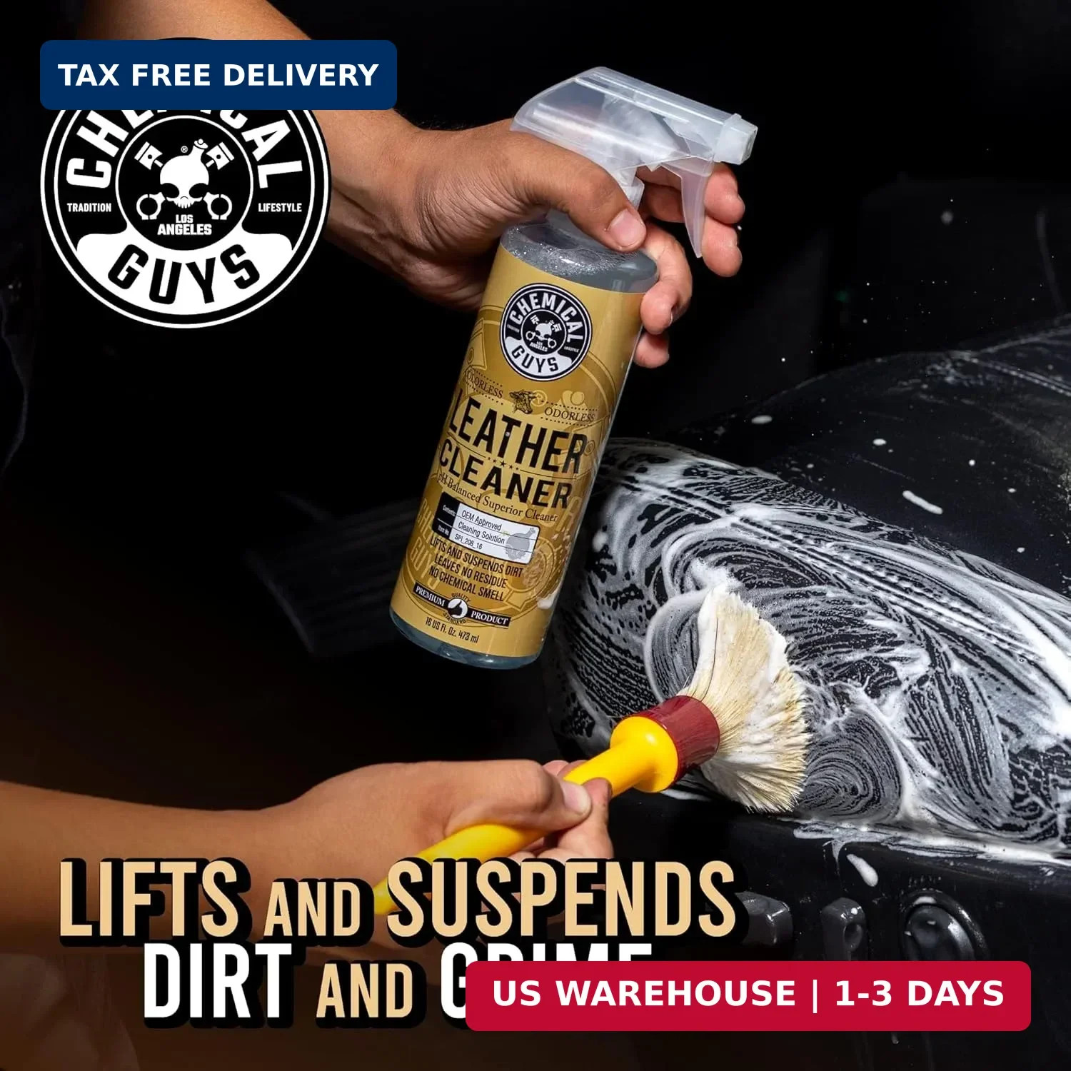 Chemical Guys Leather Cleaner and Conditioner Kit – 2 Bottles (4 oz Each), Car C