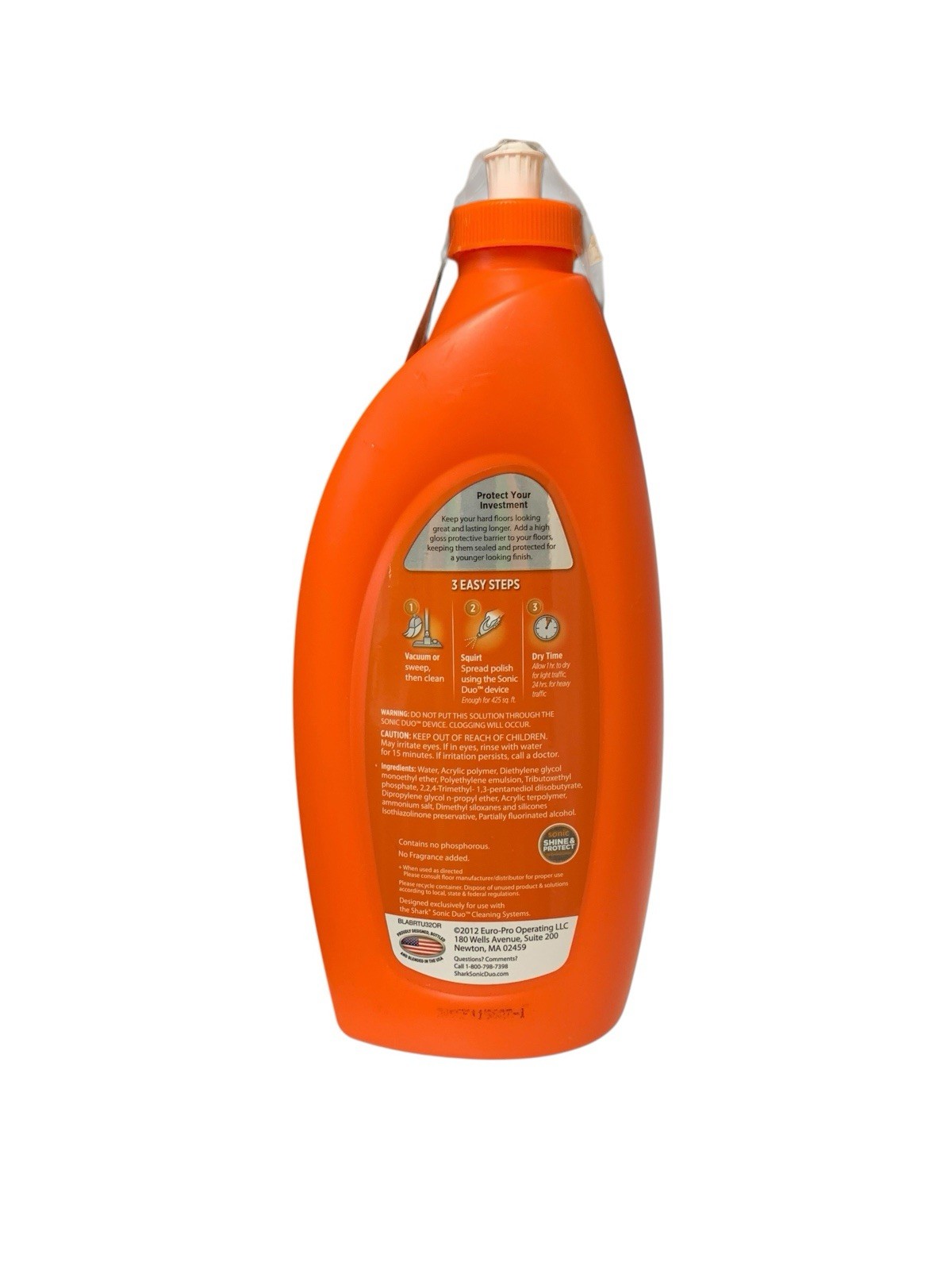 Shark Sonic Duo Wood Hard Floor Polish 28 Fl oz Orange Bottle NEW Sealed