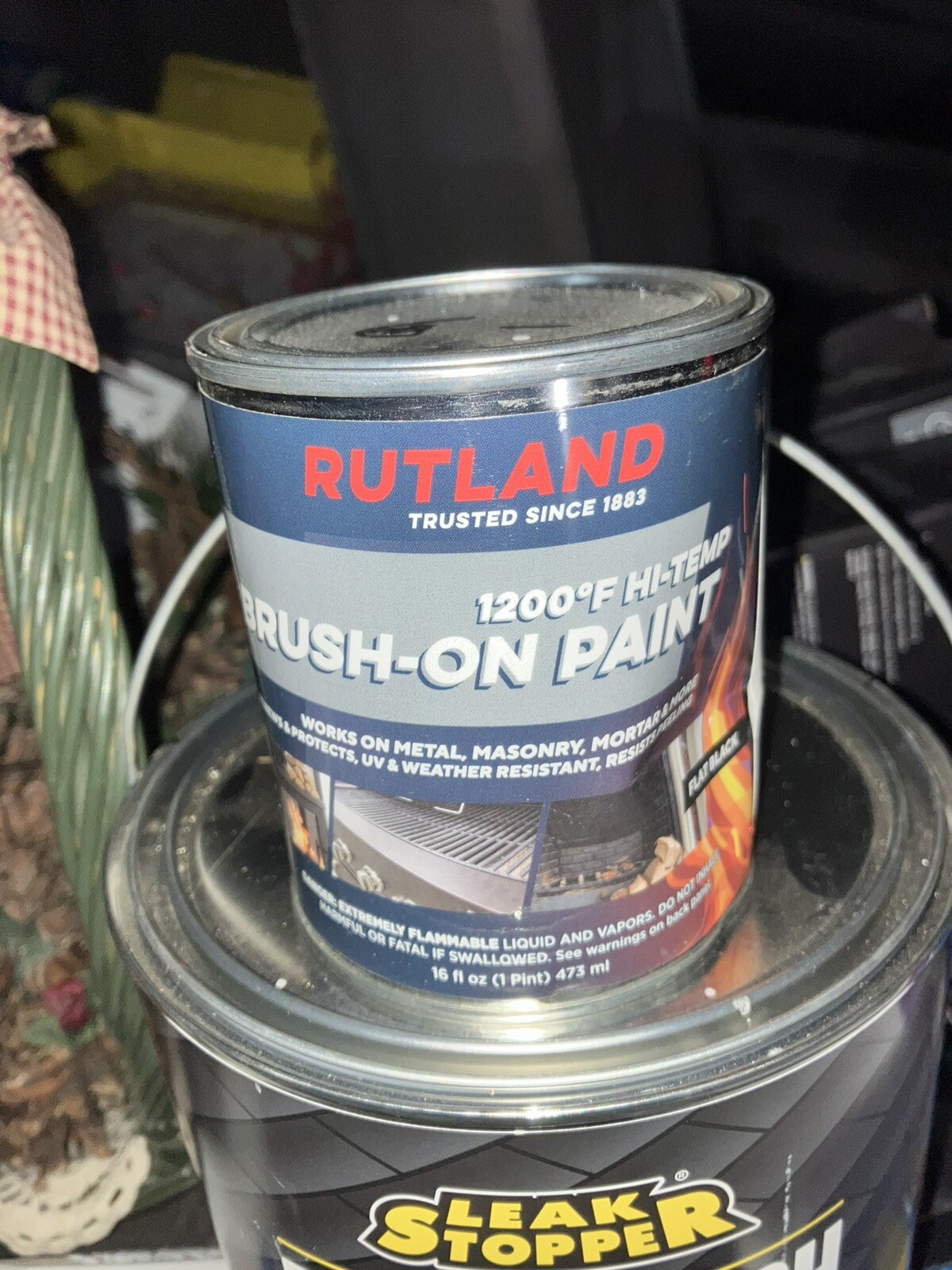 Rutland Brush On Paint Black 1200°F Stove 16oz Canister Genuine New Make Offer