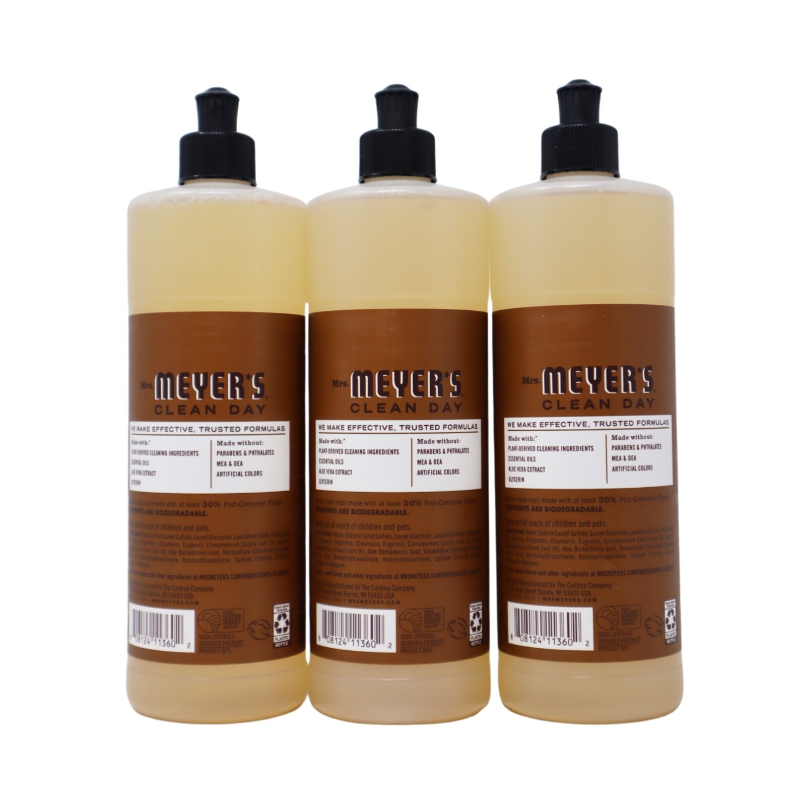 Mrs. Meyer’s Clean Day Dish Soap, Acorn Spice Scent, 16 Ounce Bottle, 3-Pack