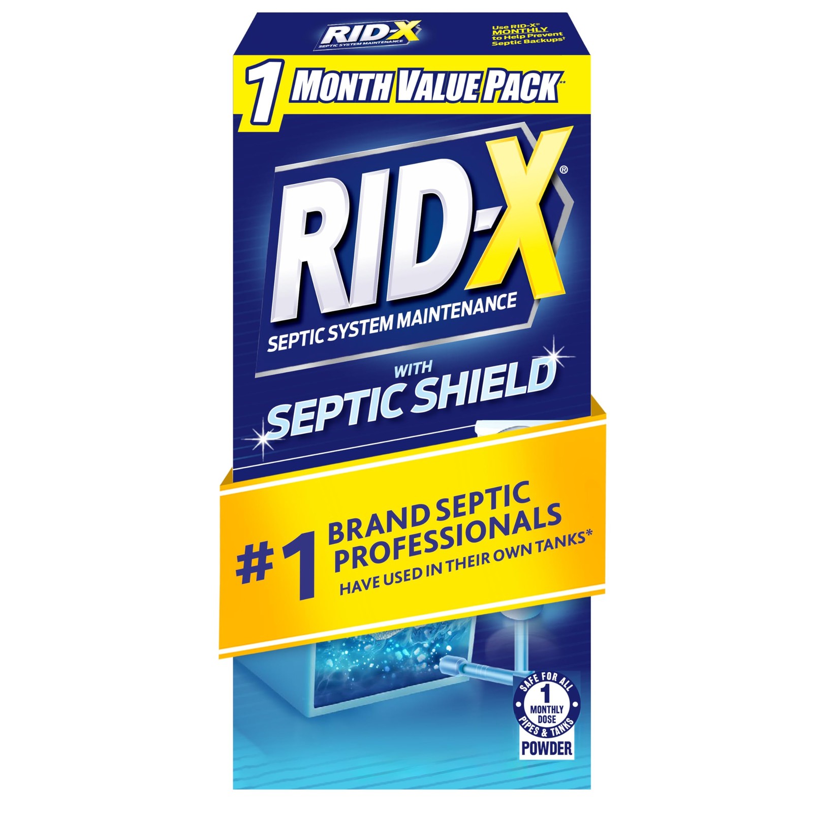 3 PACK of RID-X Septic Treatment, 3 Total Months Supply Of Powder, 9.8 oz ea