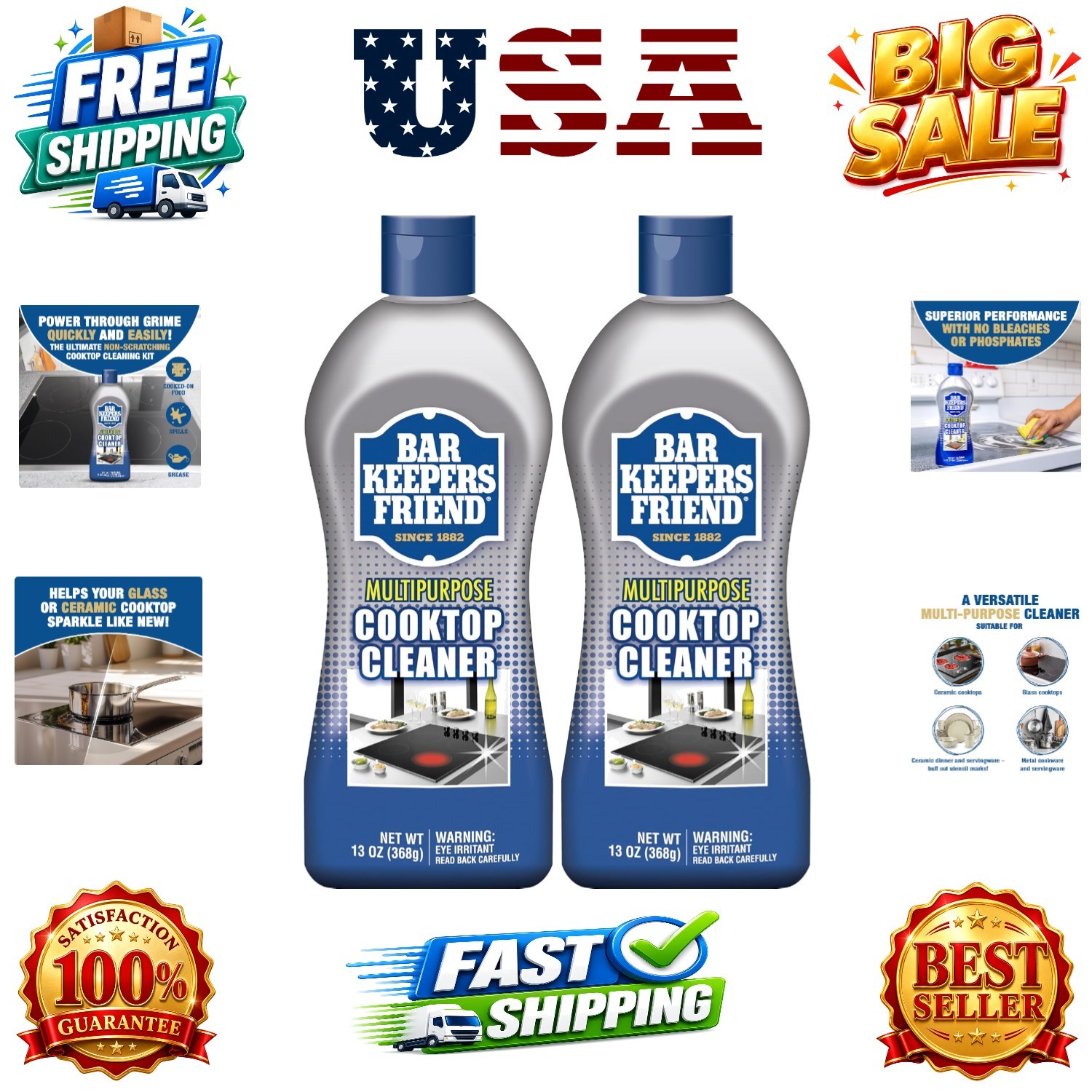 Cooktop Cleaner 2 x3 oz Multipurpose Liquid Stovetop Cleanser – Safe for Use …
