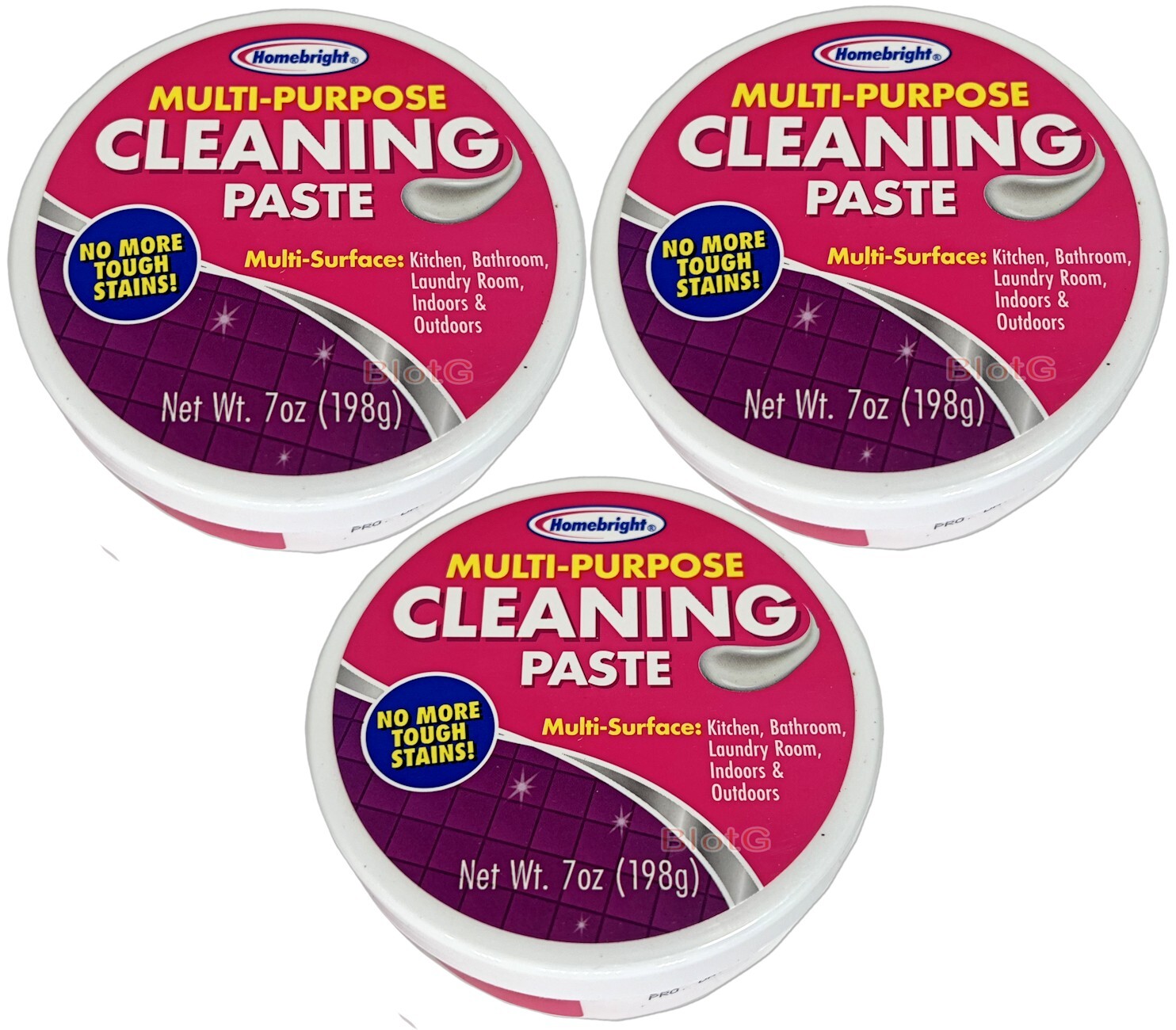 Multi-Purpose Cleaning Paste Home Kitchen Bathroom Laundry Supplies 7oz (3 Pack)