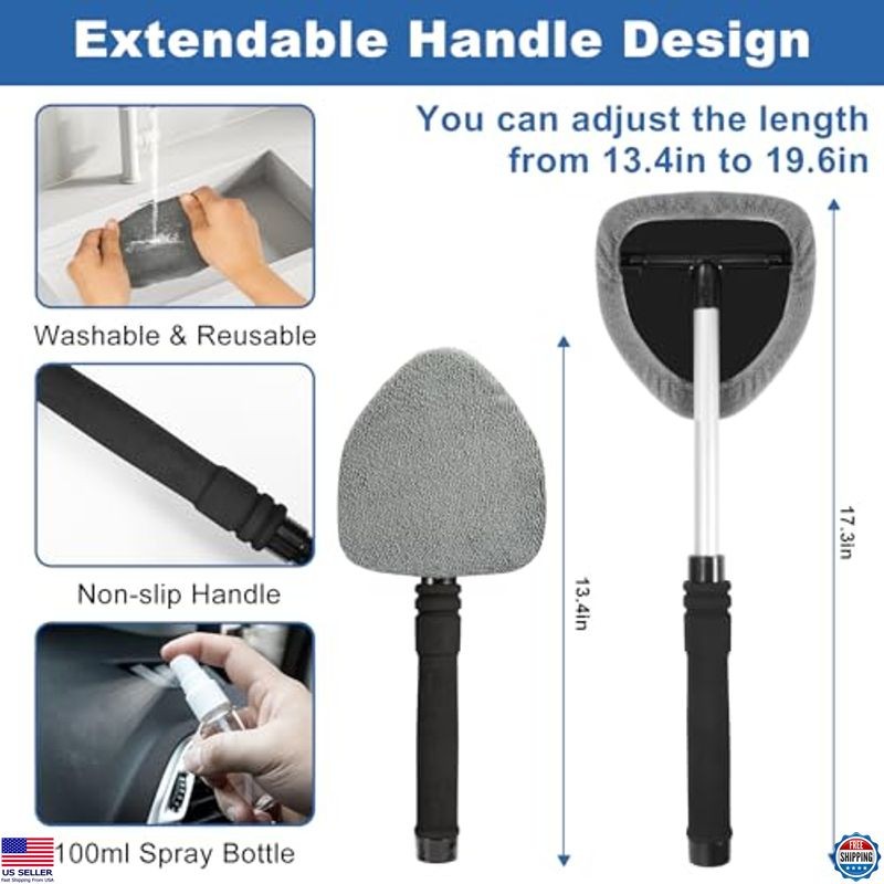 Windshield Cleaner Tool Kit, 13Pcs Car Detailing Brushes & Gel, Interior