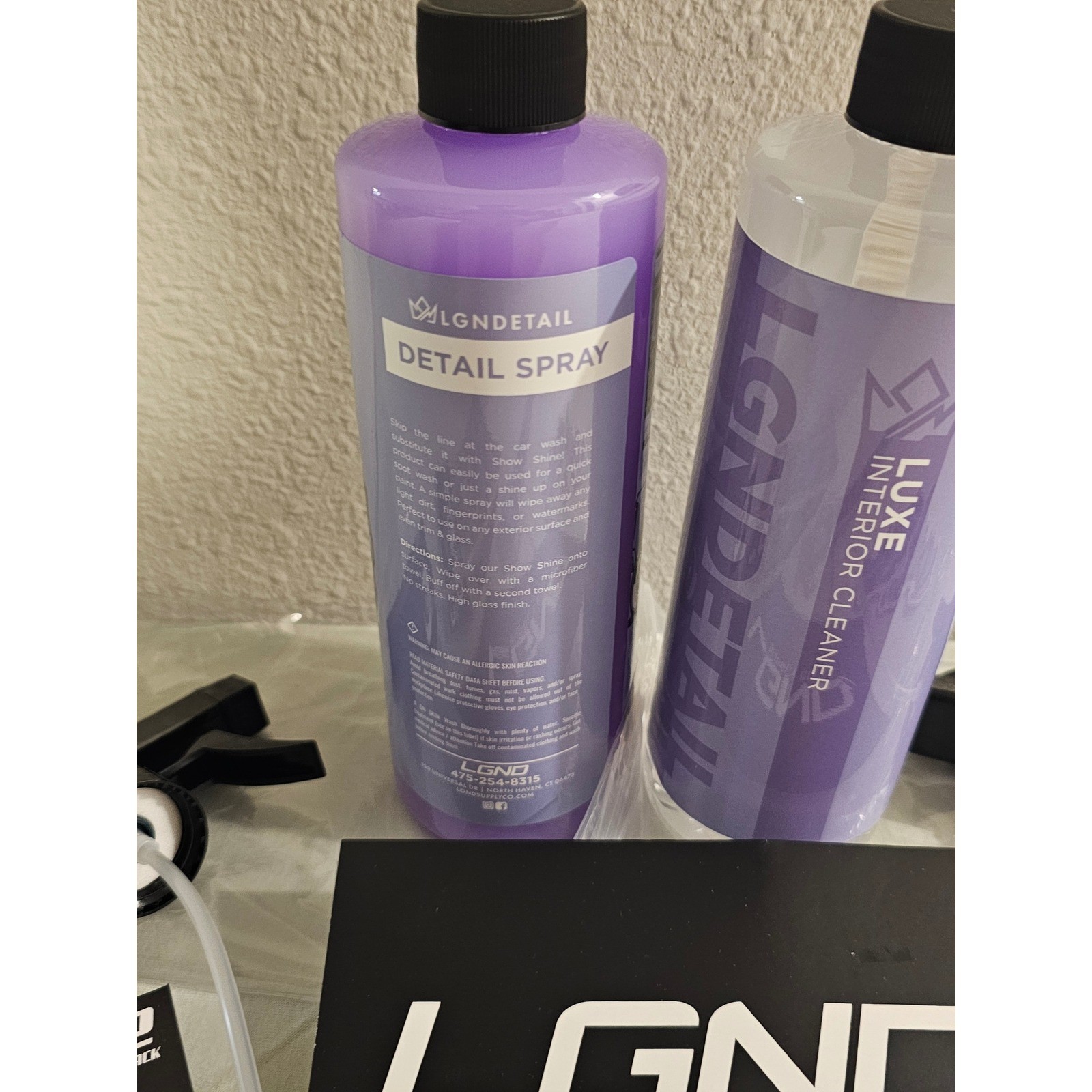 LGND Supply Co Detail Spray Luxe Interior Cleaner Air Freshener Keychain Bundle