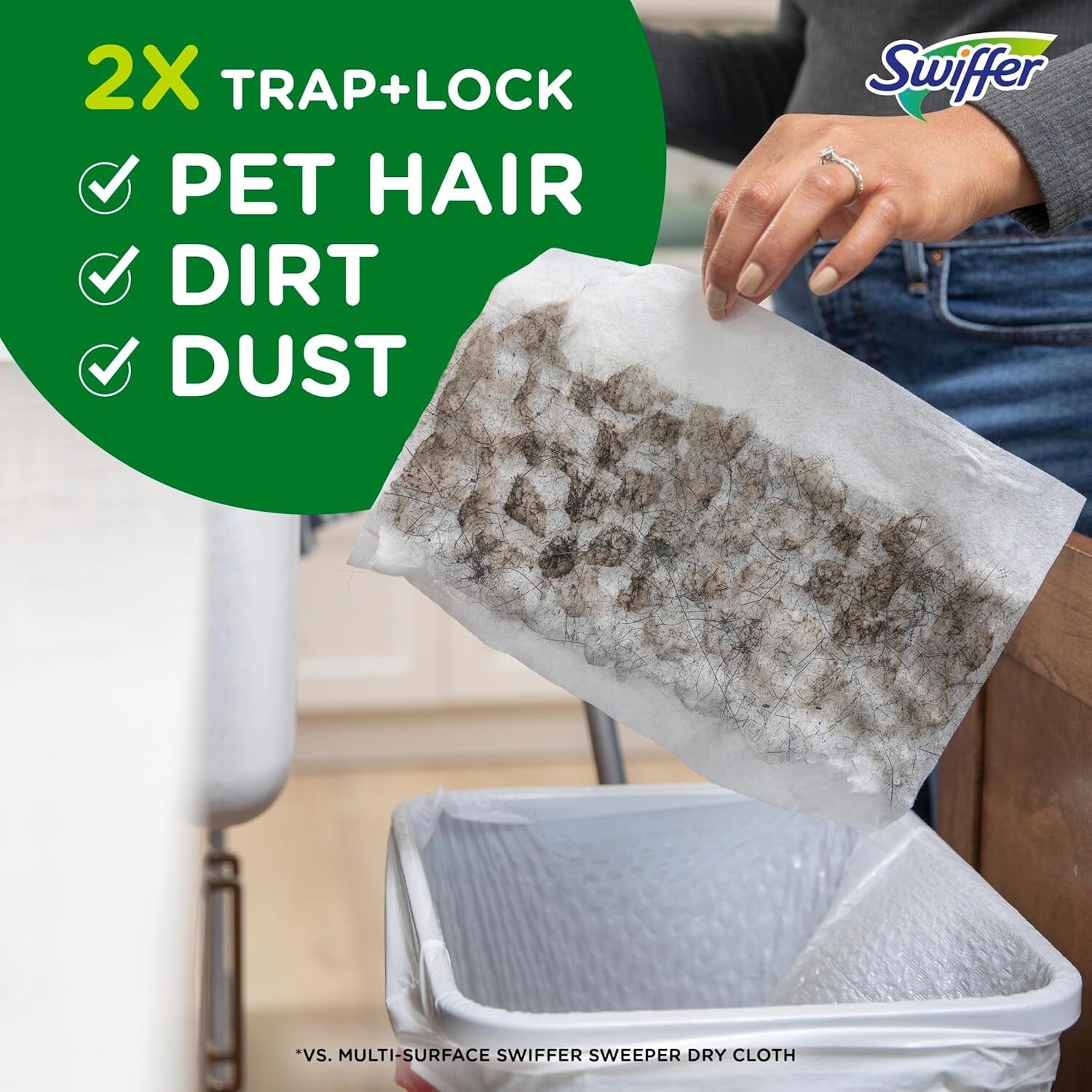 Swiffer Sweeper Pet, Heavy Duty Dry Cloth Refills, Febreze Odor Defense, 32 ct