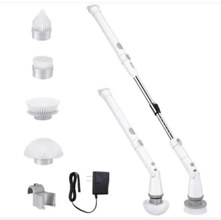 Electric Scrubtastic Rechargeable Cordless Spin Scrubber 4 Head Car Cleaning Mop