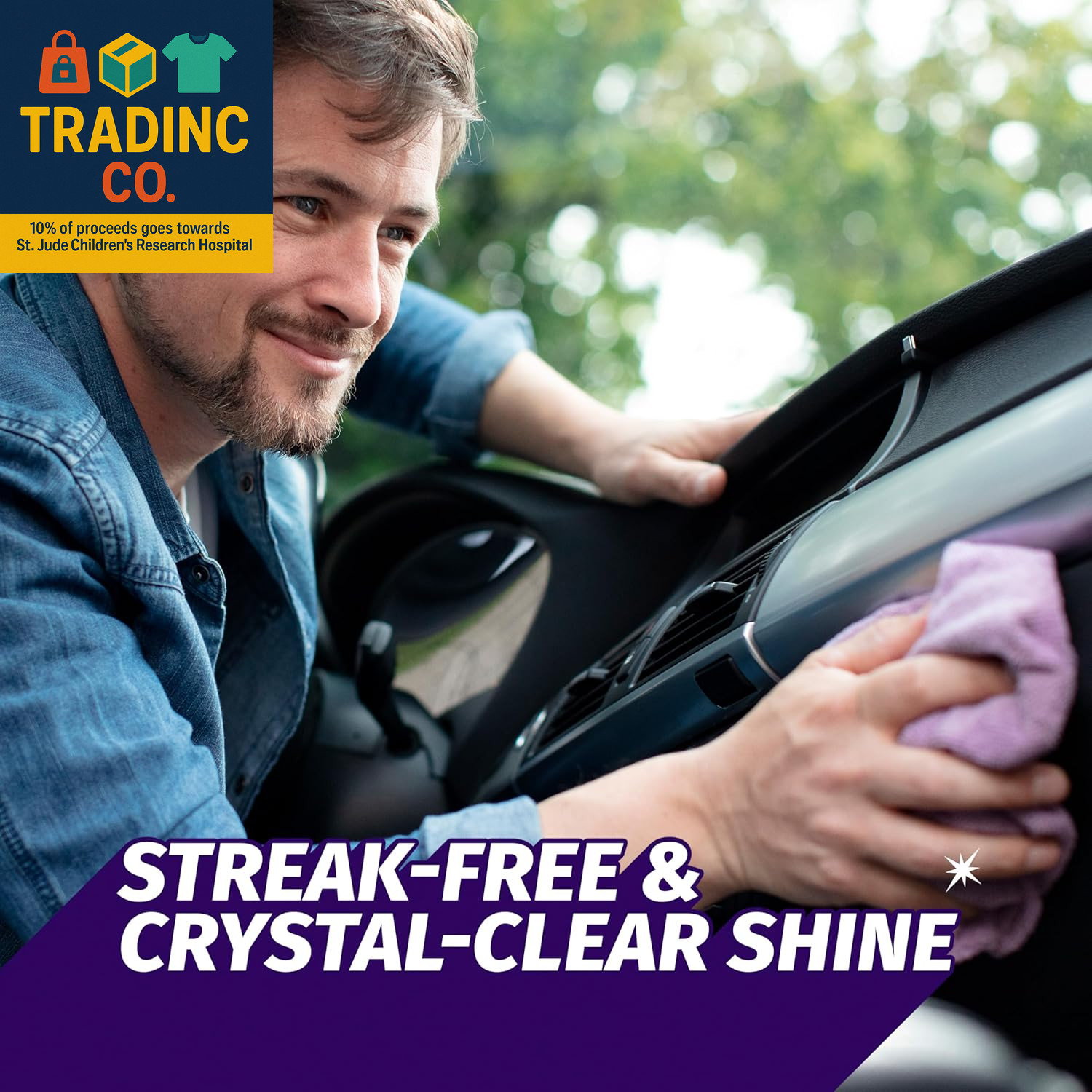 Automotive Car Window and Glass Cleaner, Streak-Free Shine for Car Glass Exterio