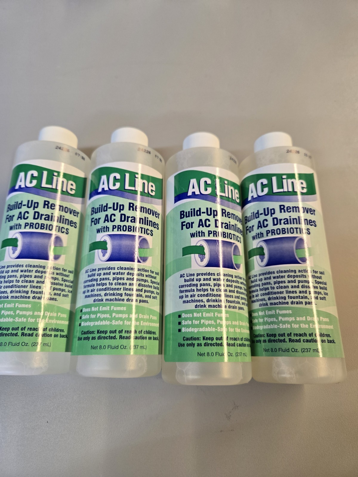4 Pack, AC Line Build Up Remover For AC Drainlines With Probiotics (8 Fl Oz X 4)