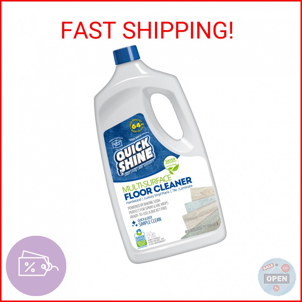 Quick Shine Multi Surface Floor Cleaner 64oz, Ready to Use-Streak Free-No Rinse,