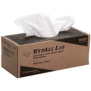 CRL Wypall Utility Wipes, Two-Play, Pop-Up Box, 125 Wipes Per Box