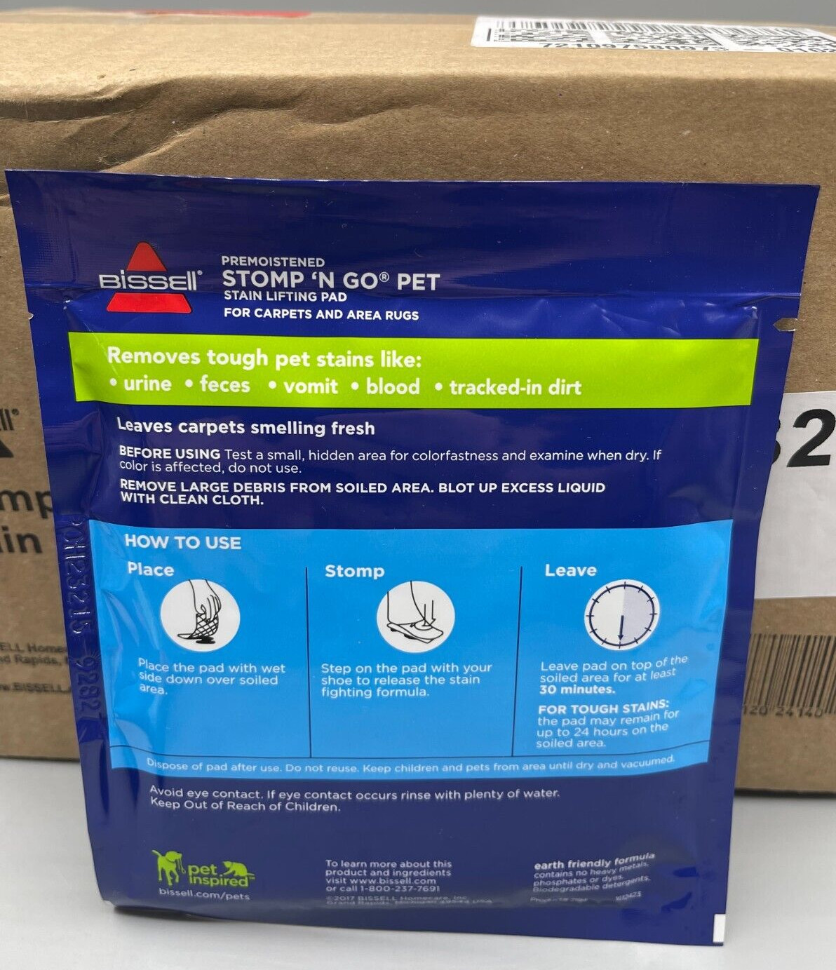 BISSELL Stomp ‘N Go Pet Lifting Pads + Oxy for Area Rug Cleaning, 20 Pack, 2194