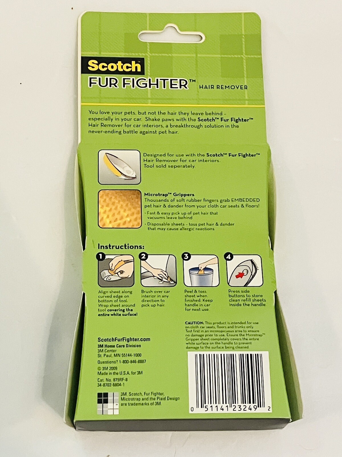 Scotch Fur Fighter Upholstery Pet Hair Fur Remover + Refill 8 ct