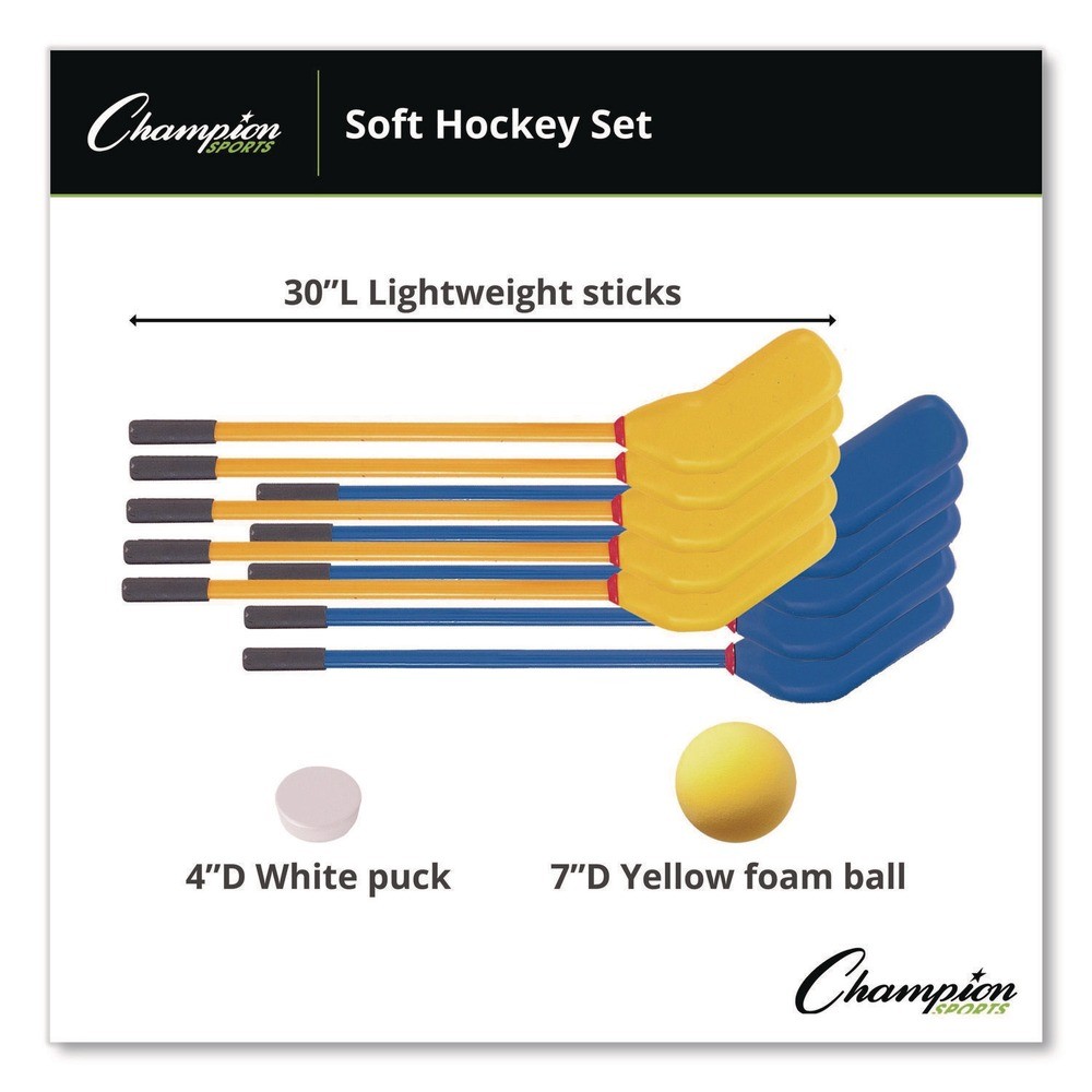 Champion Sports HS10SET 30 in. Sticks/7 in. Ball/4 in. Puck Hockey ST (1-ST) New