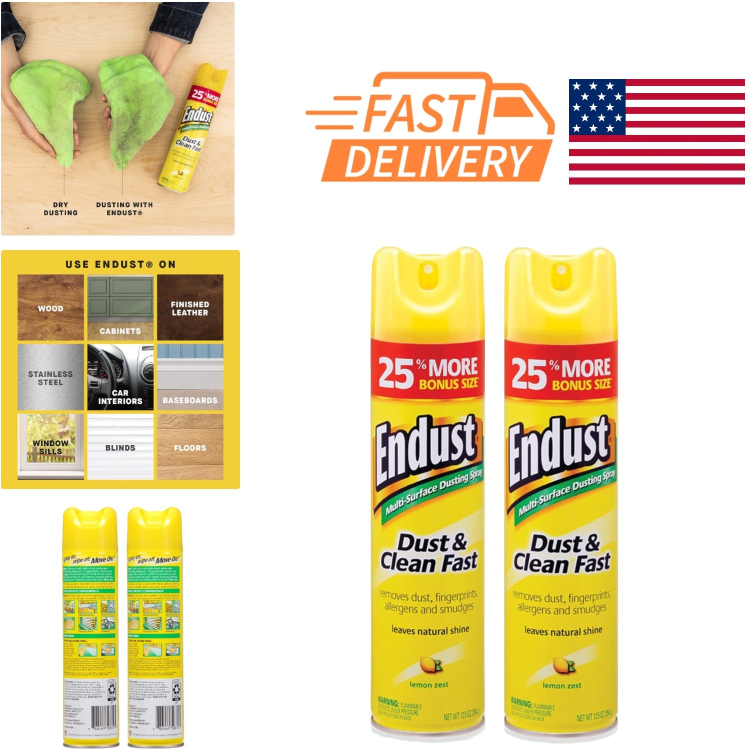 All Purpose Cleaning Spray 12.5 Ounce Pack of 2 Natural Lemon Scent