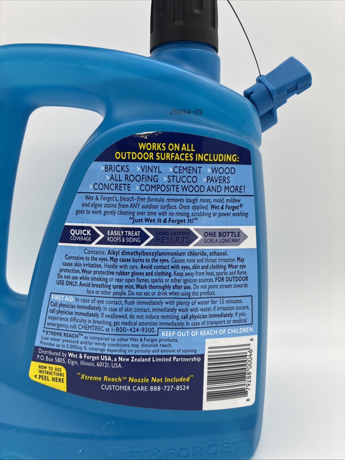 Wet & Forget 807048 Mold & Mildew Hose End Stain Remover, Outdoor, 48 oz.