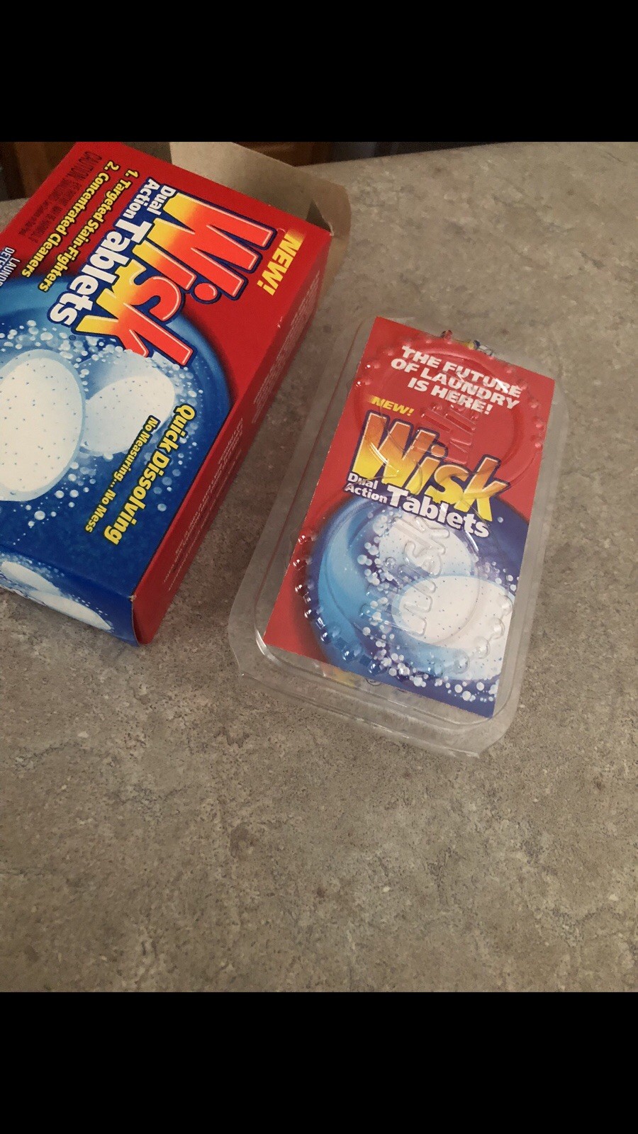 Wisk Dual Action Tablets Travel Detergent Sealed 2 Tablets Total DiscontinuedNIB