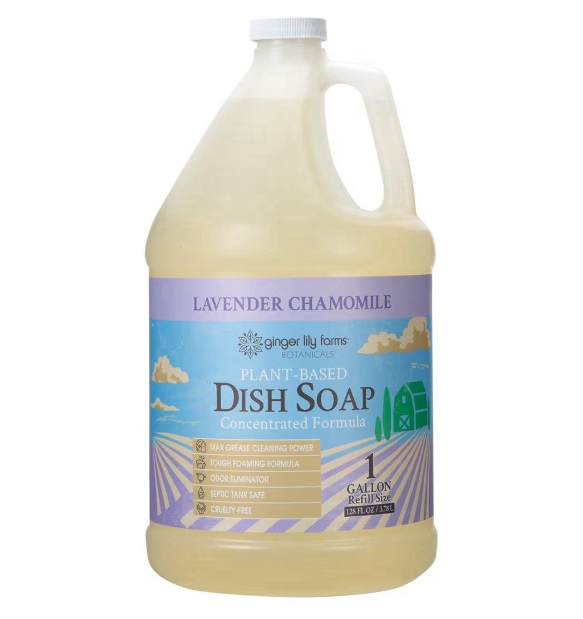 1 Gallon Lavender Chamomile Dish Soap Refill Plant-Based Liquid Bulk 128oz