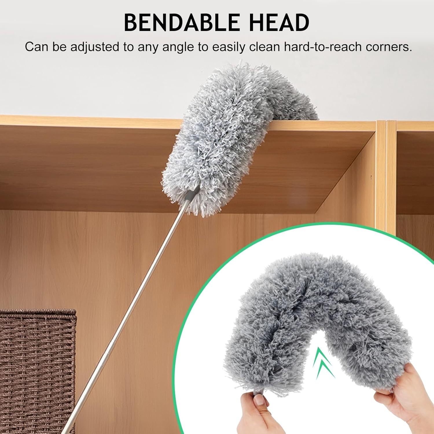 Telescoping Microfiber Duster 100-Inch – Ideal for High Ceilings and Furniture