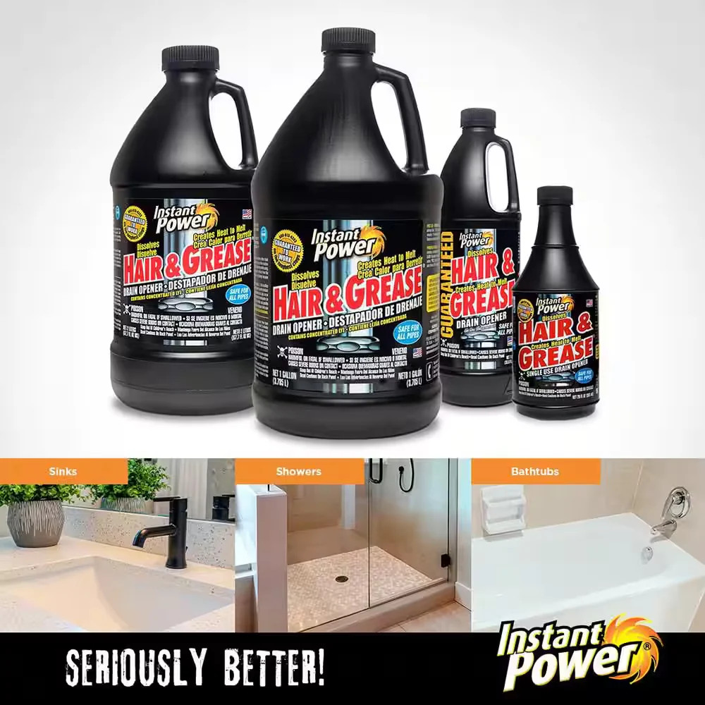 128 oz Hair & Grease Drain Cleaner Powerful Clog Remover